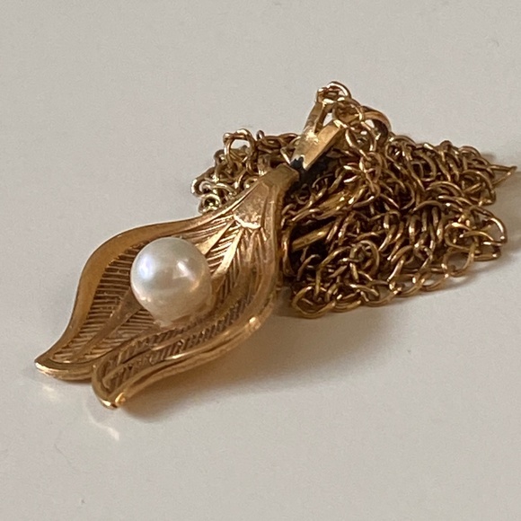 VTG I Van Dell I 14K Gold Filled Necklace with Pearl - Picture 15 of 16